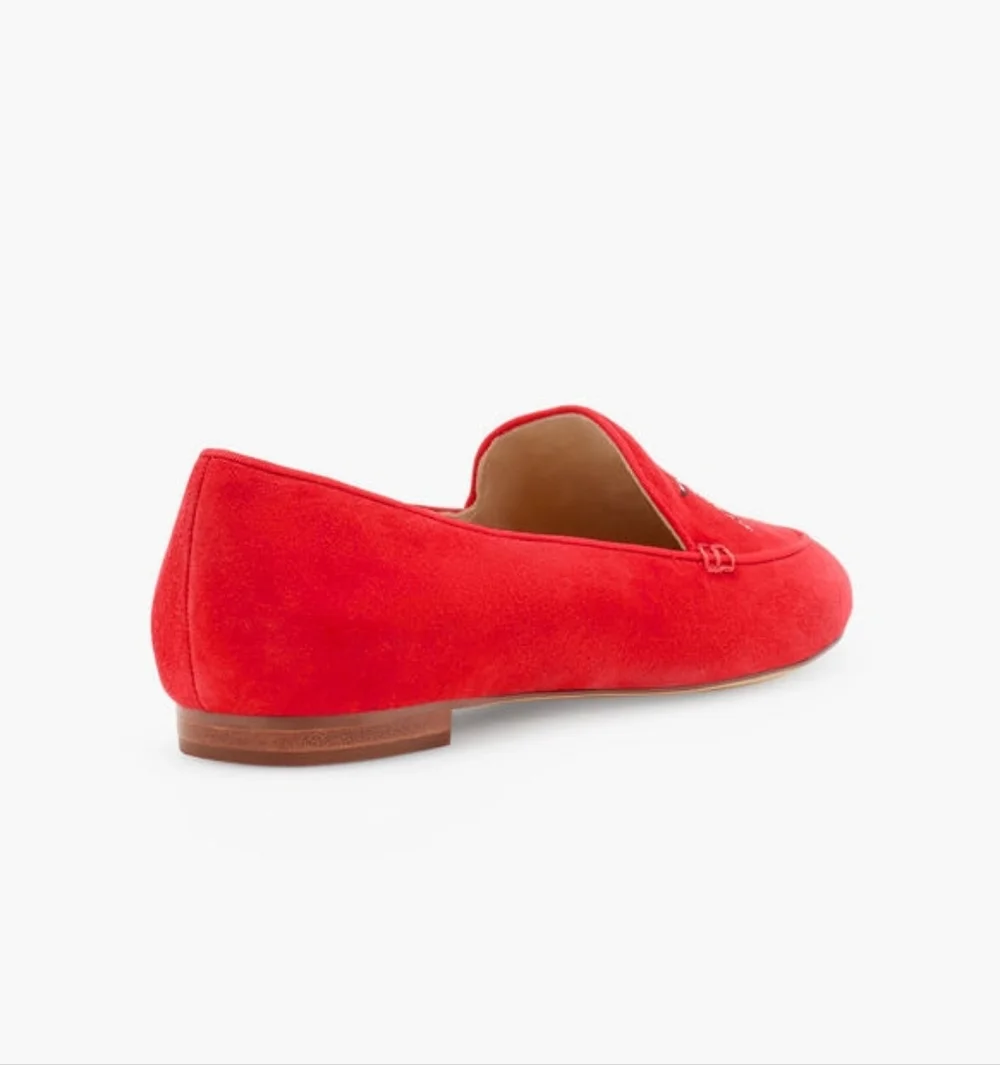 Talbots Red Suede Ryan Novelty Loafers - Embroidered Dalmatian Sz 8.5 SH353_3
